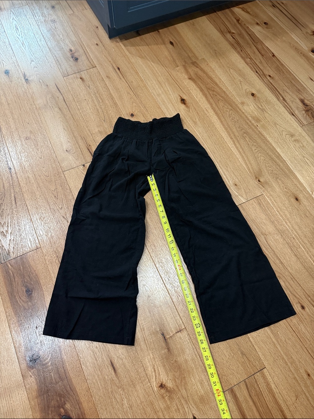 Black Wide Leg Smocked Waist Pants